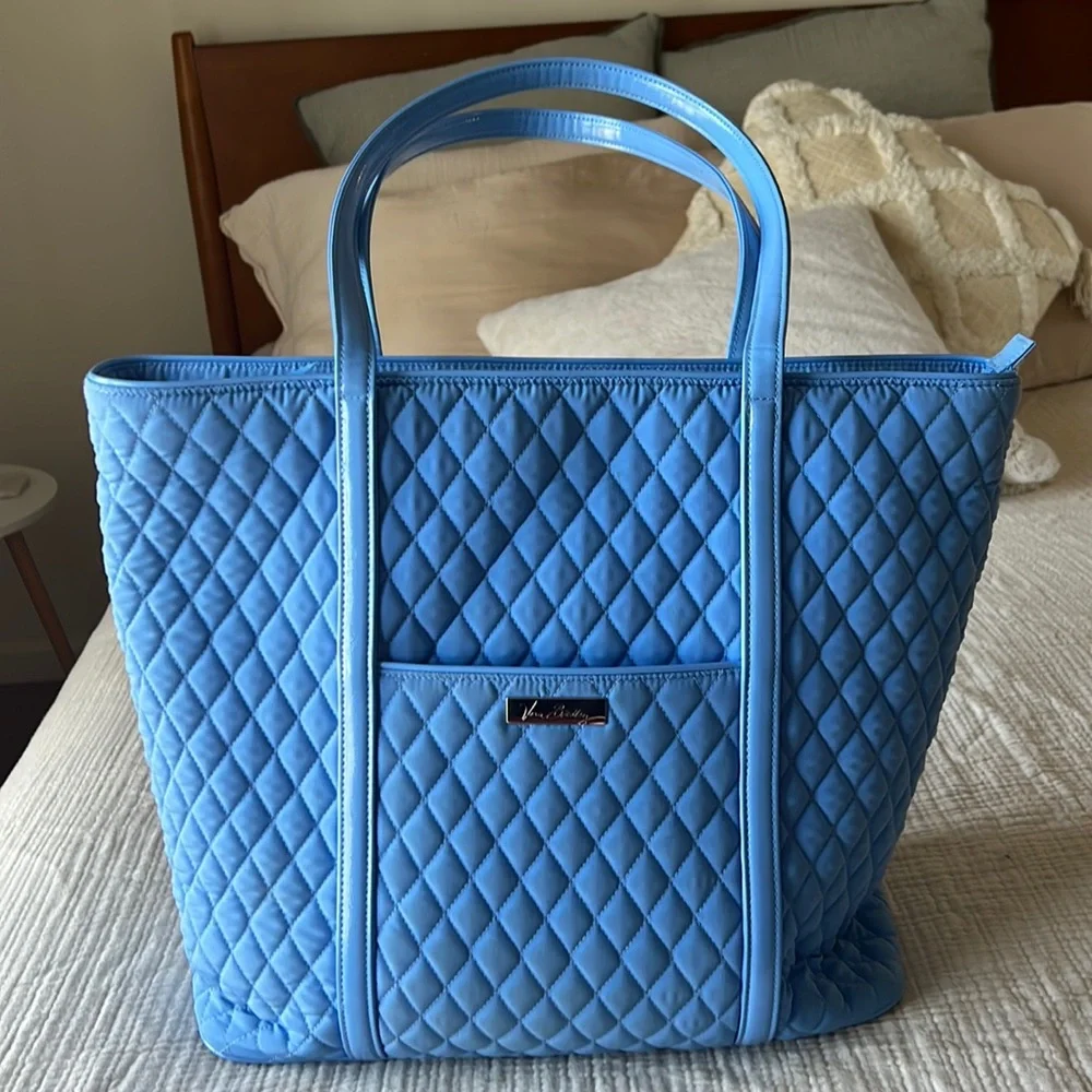 Blue Vera Bradley Commuter Tote Bag - Picture 1 of 3